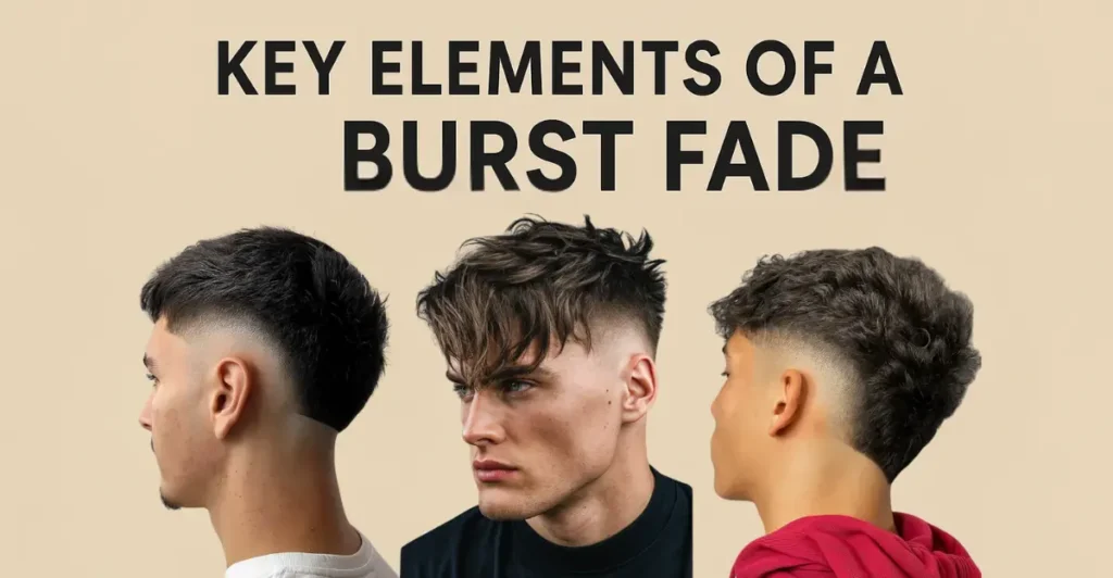 The key elements of a burst fade include: