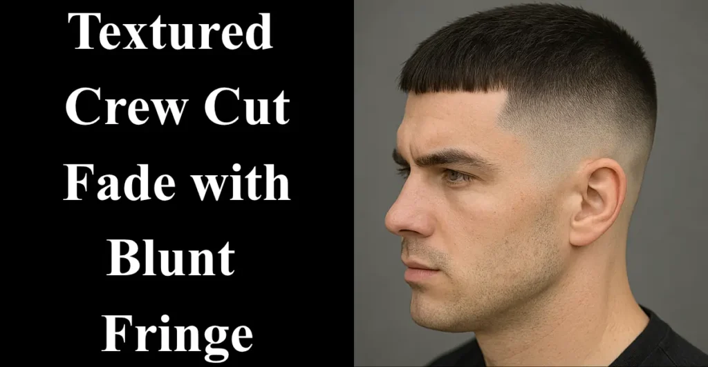 Textured Crew Cut Fade with Blunt Fringe