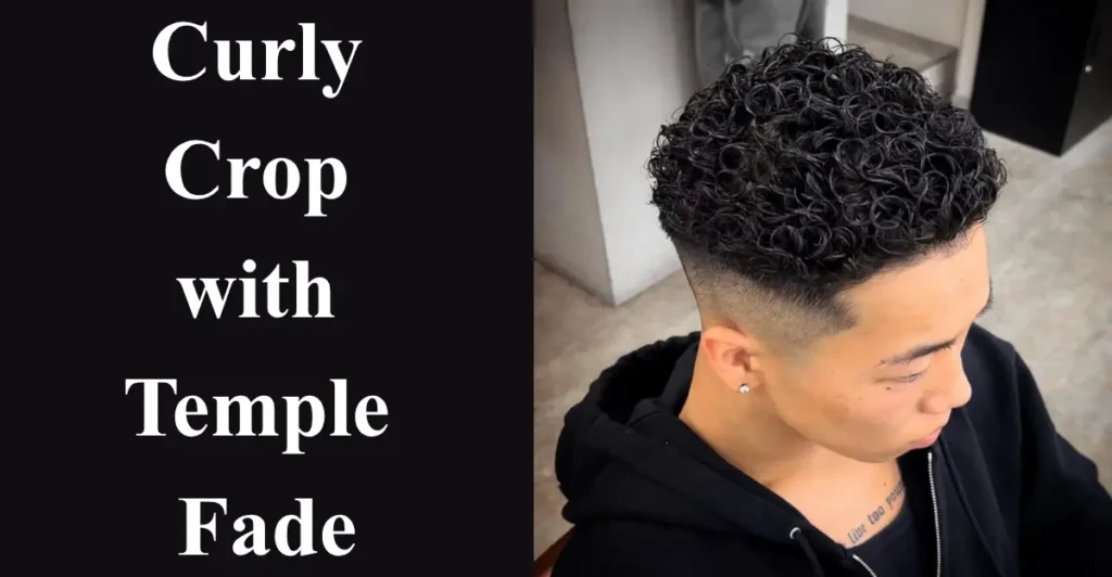 3.Curly Crop with Temple Fade