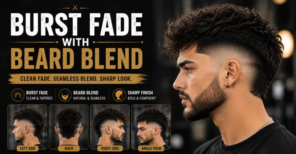 Burst Fade With Beard Blend
