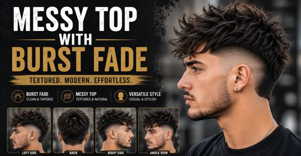 Messy Top With Burst Fade